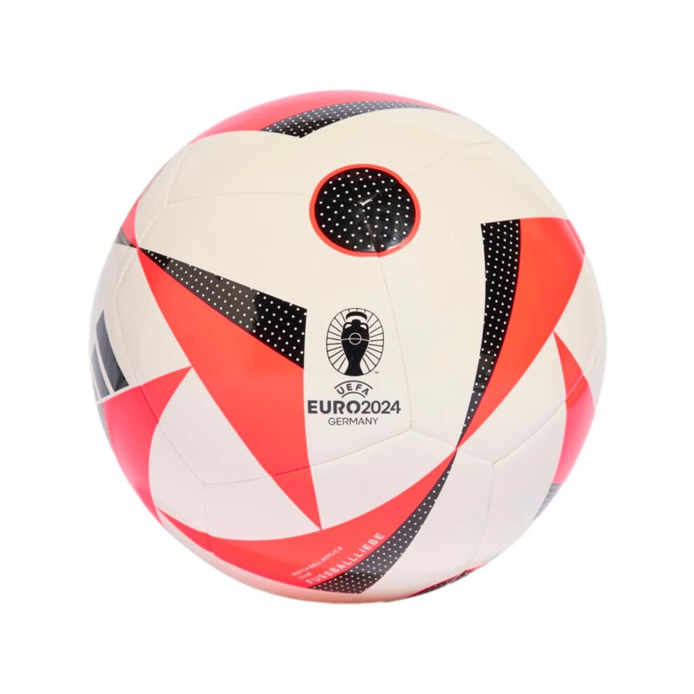 adidas Unisex-Adult EURO24 Club Soccer Ball  White/Solar Red/Black  4