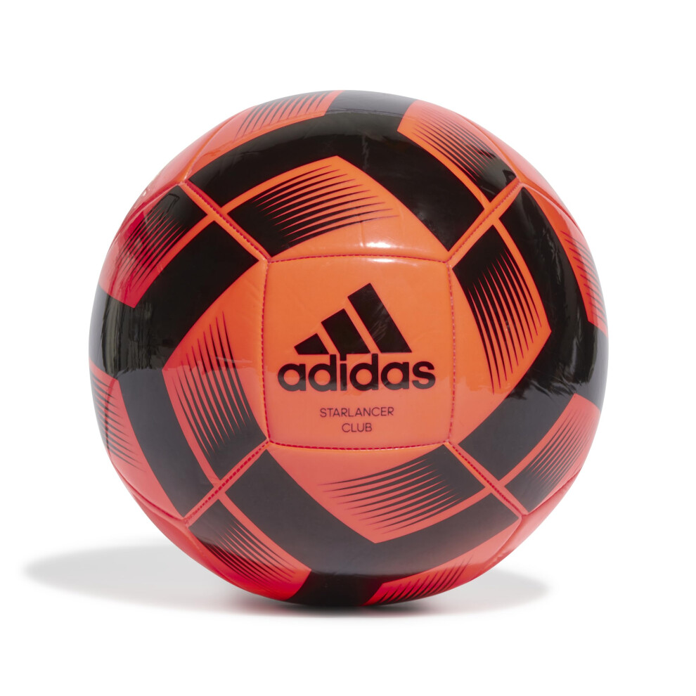 adidas Unisex Starlancer Club Soccer Ball  Solar Orange/Black  5