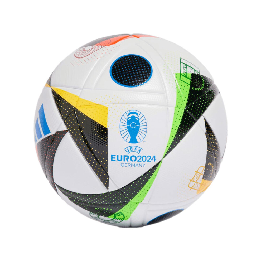 adidas Unisex-Adult EURO24 League Soccer Ball  White/Black/Glory Blue