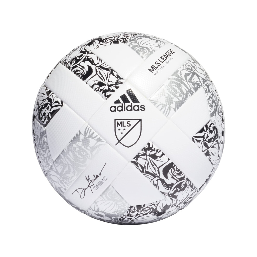 adidas Unisex-Adult MLS League Nativo Ball  White/Silver Metallic/Blac