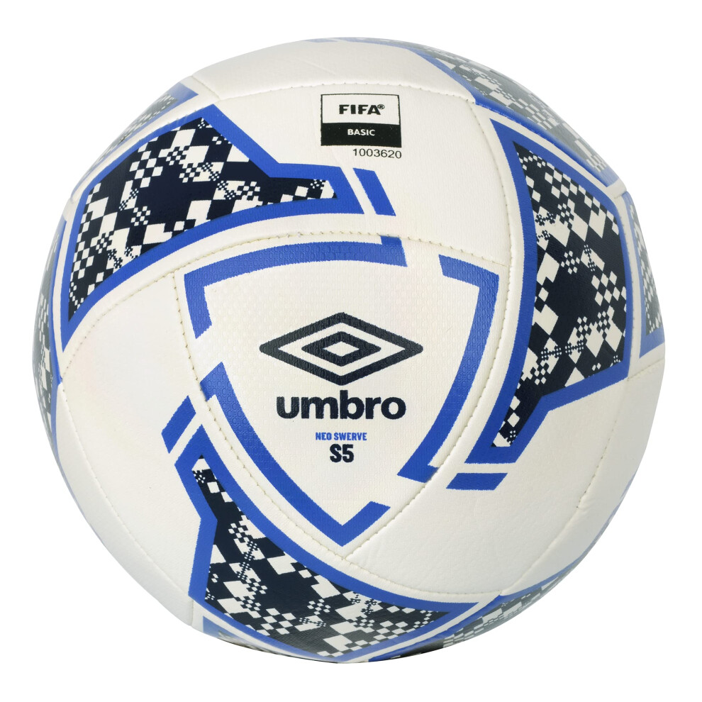 Umbro Neo Swerve Soccer Ball  White/Black/Blue  Size 5