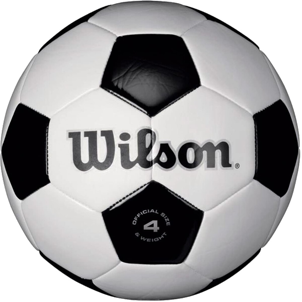 WILSON Traditional Soccer Ball - Size 4  Black/White