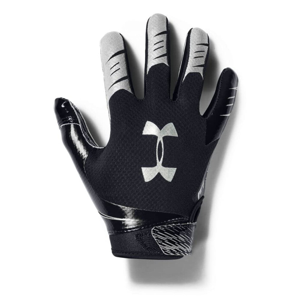 Under Armour Boys' F7 Youth Football Gloves   Black (001)/Metallic Sil