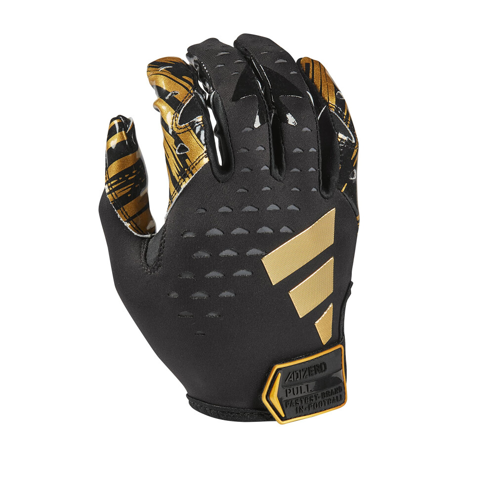 adidas Adizero 13 Football Receiver Gloves  Black/Metallic Gold  Small