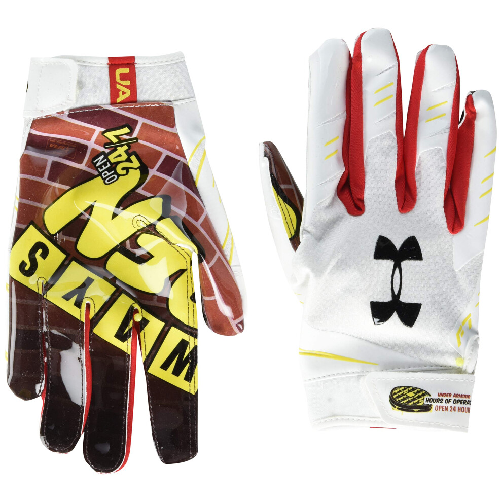 Under Armour Men's F7 Novelty Football Gloves   White (103)/Black   XX