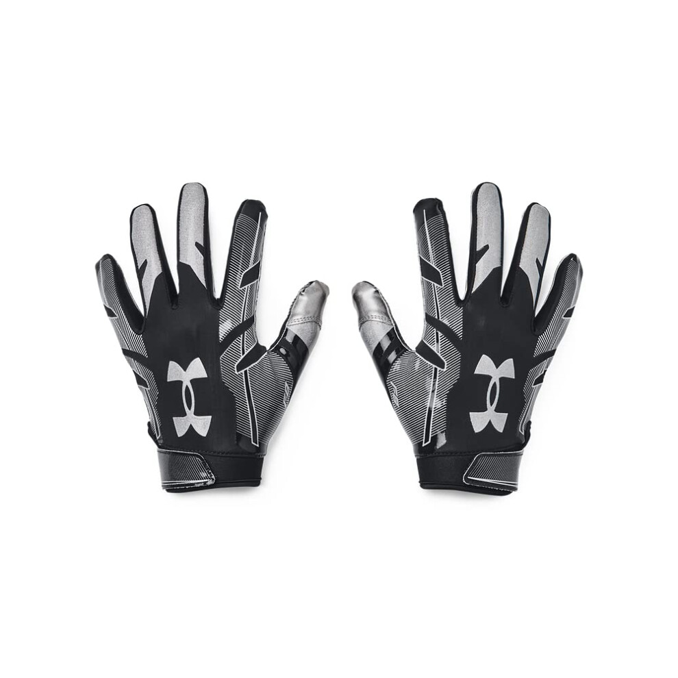 Under Armour Men's F8 Football Gloves   (001) / Black / Metallic Silve