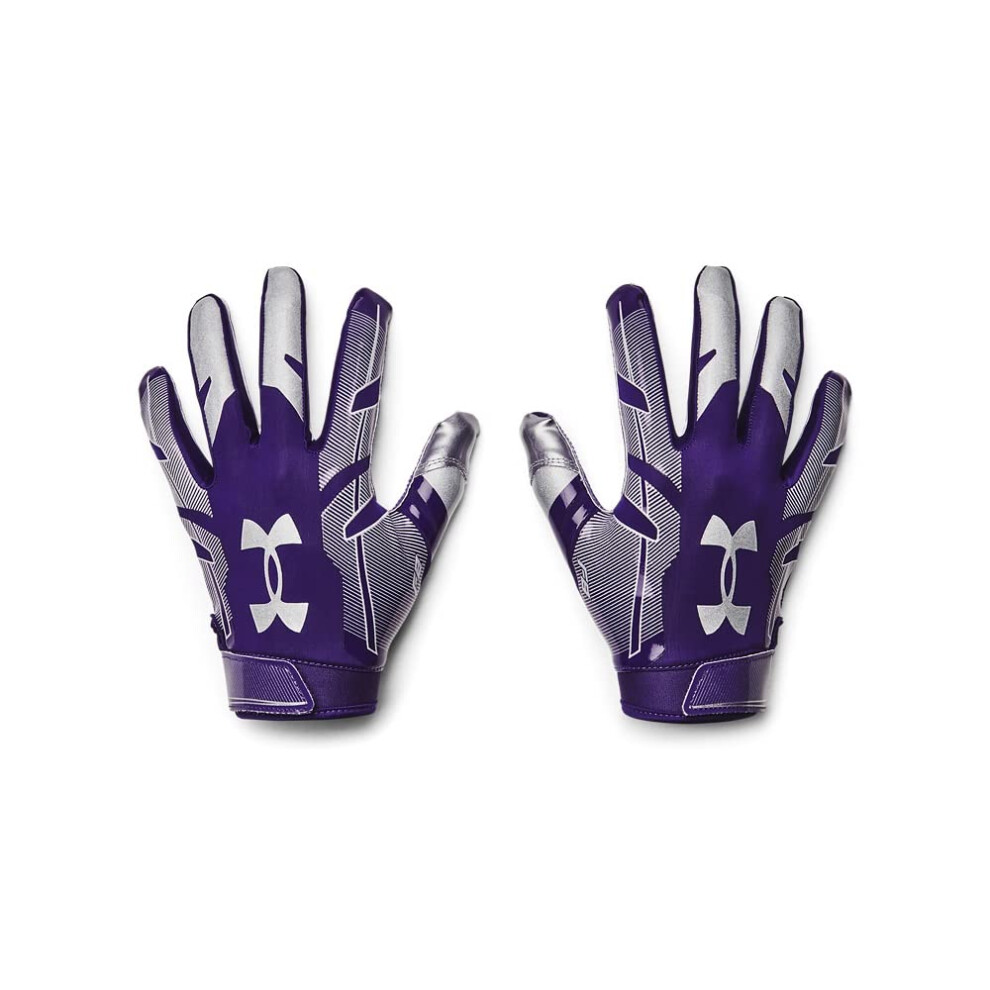 Under Armour Men's F8 Football Gloves   (500) / Purple / Metallic Silv