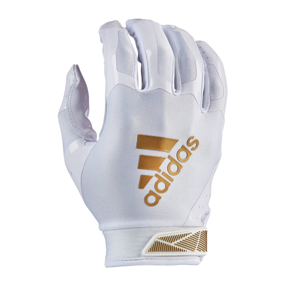 adidas ADIFAST 3.0 Youth Football Receiver Glove  White/Metallic Gold