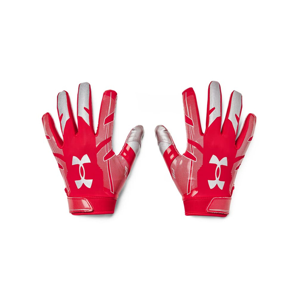 Under Armour Men's F8 Football Gloves   (600) / Red / Metallic Silver