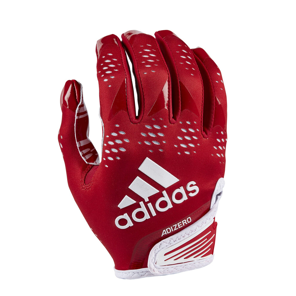 adidas Adizero 12 Adult Football Receiver Gloves  Red/White  Large