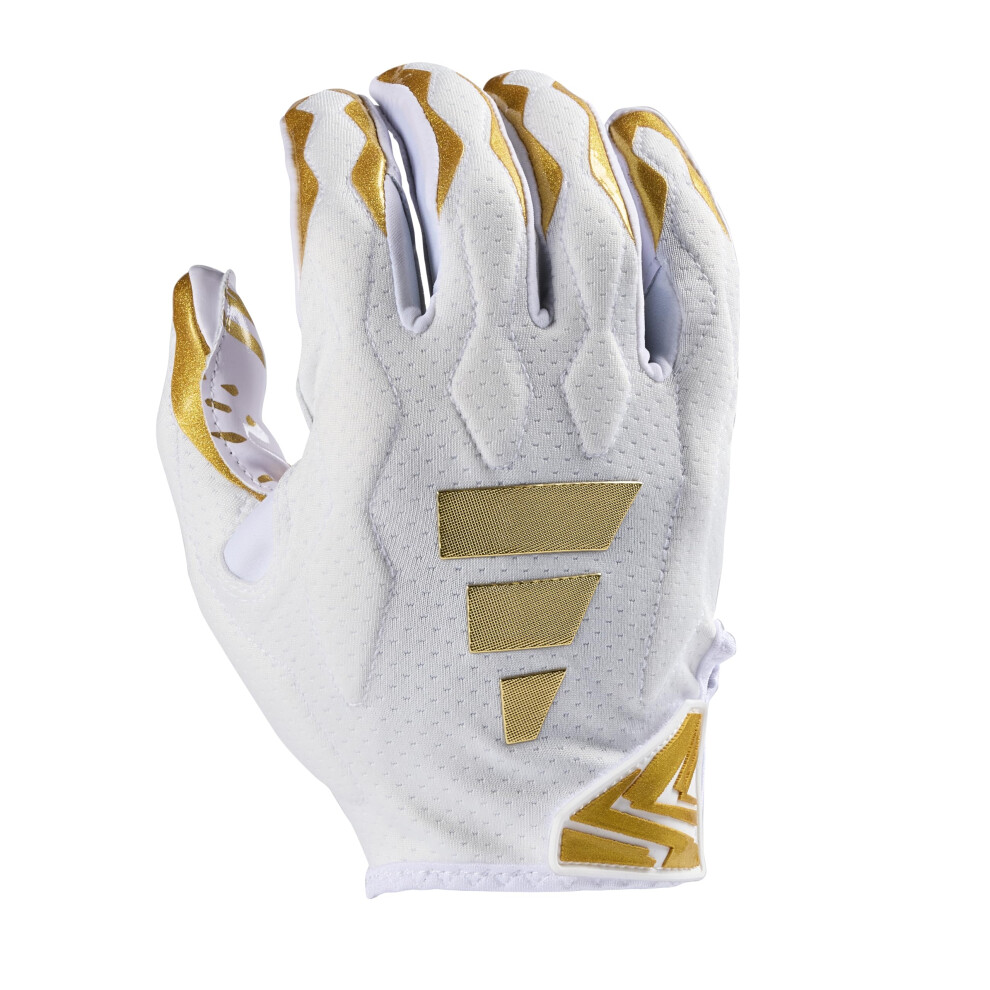 adidas Freak 6.0 Padded Receiver Football Gloves  White/Metallic Gold