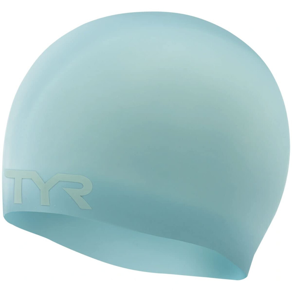 Stealth-X Wrinkle-Free Silicone Adult Racing Swim Cap  Light Blue  one