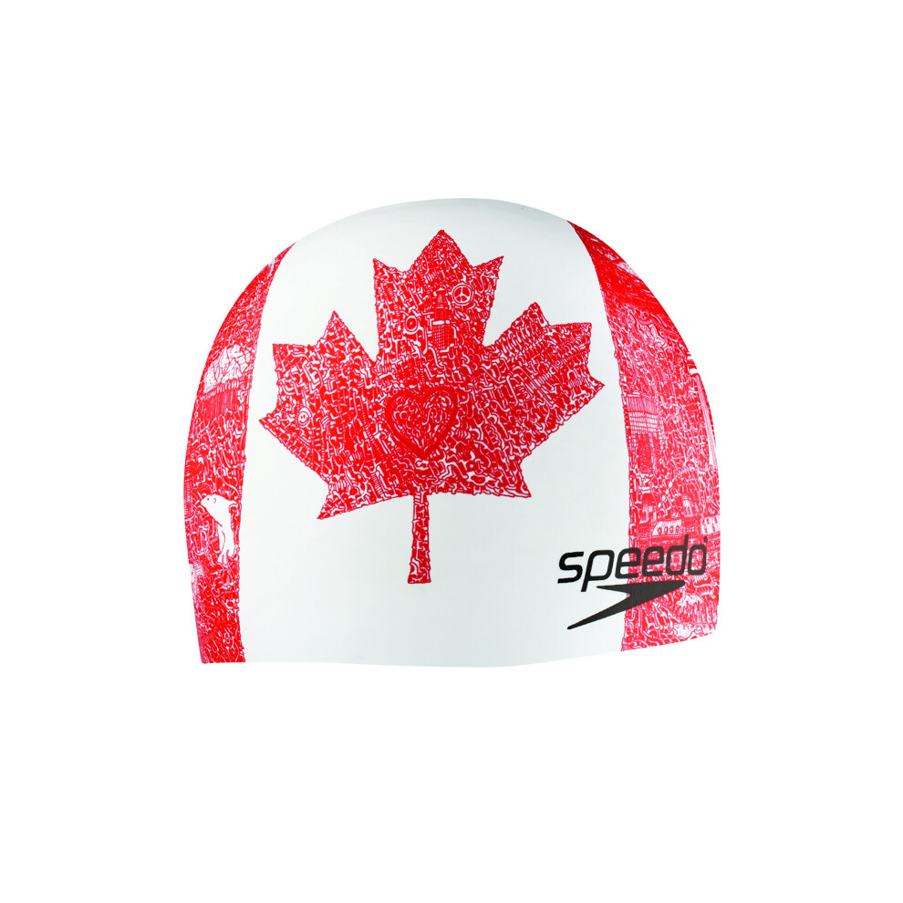 Speedo Silicone 'World Tour' Swim Cap  Red