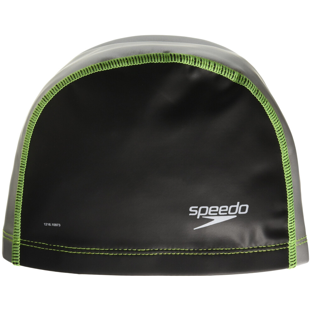 Speedo unisex-adult Swim Cap Stretch Fit Black/Silver Large/X-Large