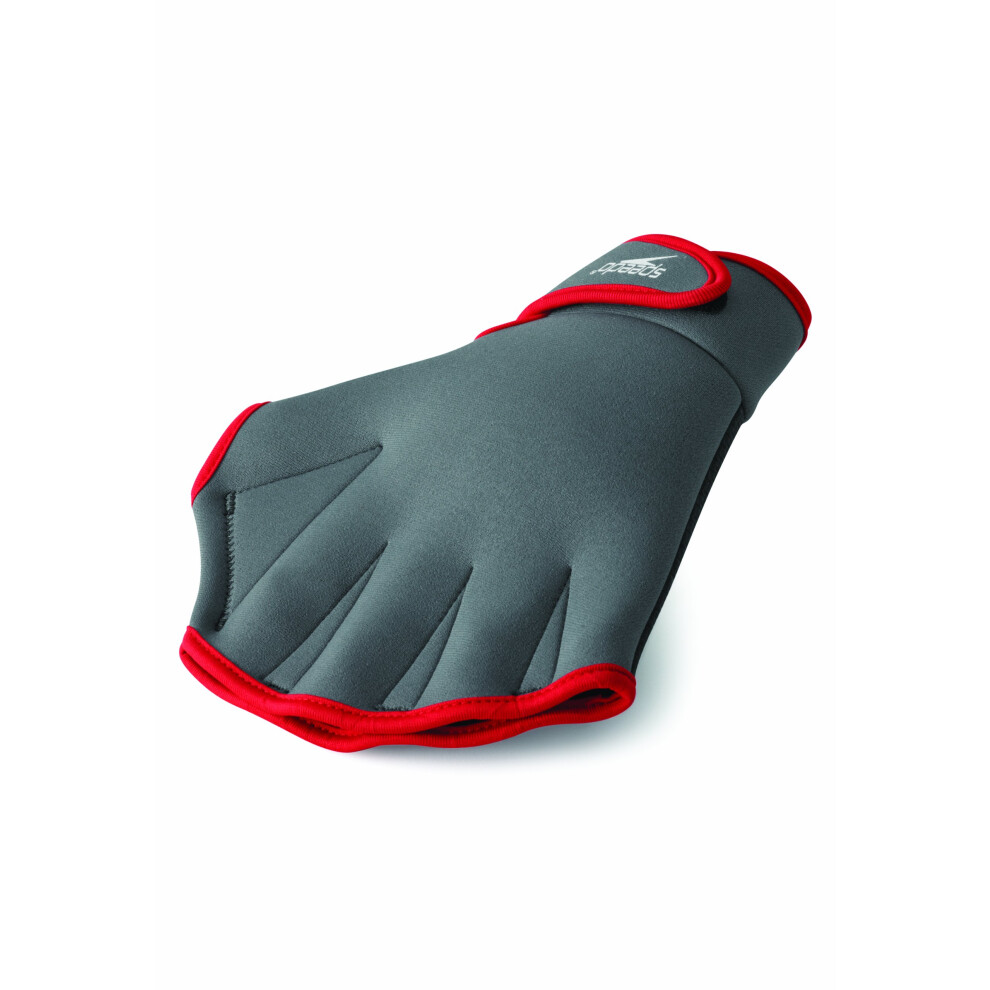 Speedo Unisex-Adult Swim Training Gloves Aquatic Fitness Charcoal/Red