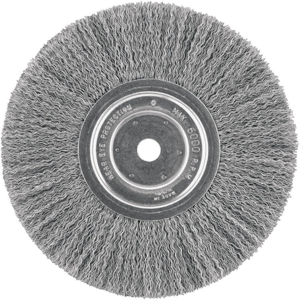 DEWALT Wire Wheel  8-Inch  Crimped  5/8-Inch Arbor  Wide Face  .014-In