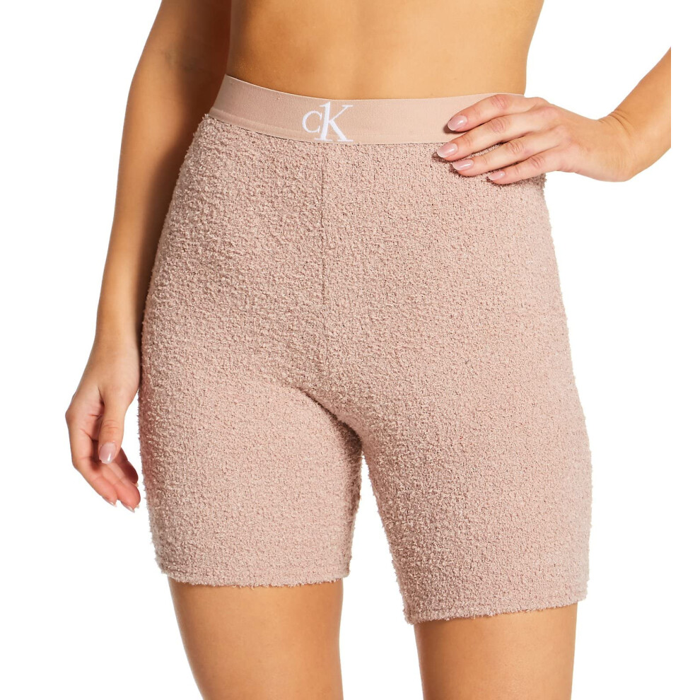 Calvin Klein Women's CK One Plush Sleep Short  QS6770  Honey Almond  X