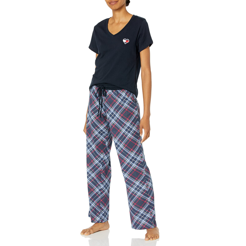 Tommy Hilfiger womens Tommy Hilfiger Women's Top and Logo Pant Lounge