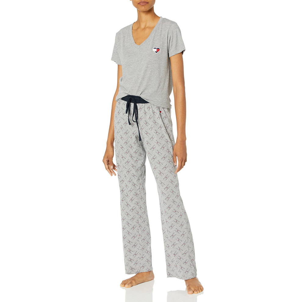 Tommy Hilfiger womens Tommy Hilfiger Women's Top and Logo Pant Lounge