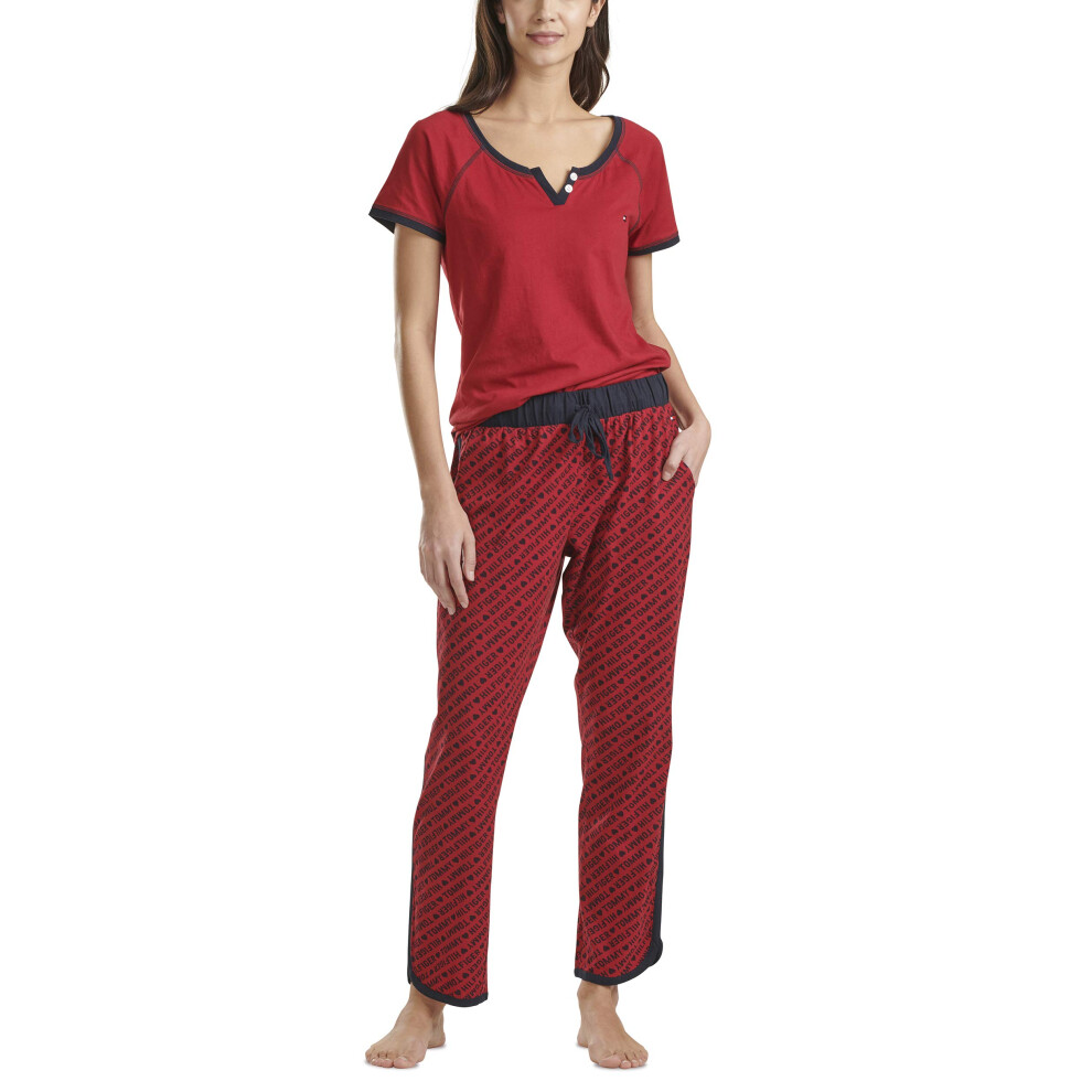 Tommy HilfigerWomensShort Sleeve and Pants Logo Lounge Bottom Pajama S