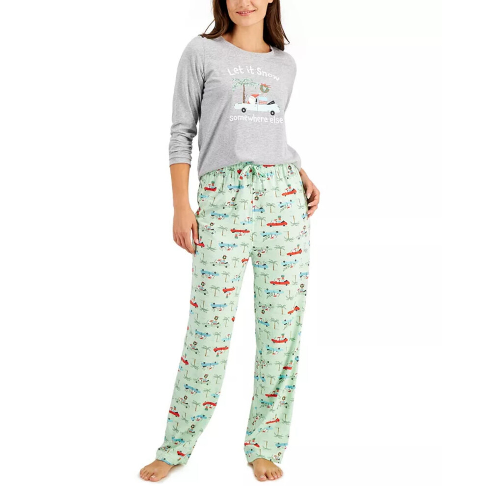 Family Pajamas Matching Women's & Mens Christmas Tropical Pajamas Sant