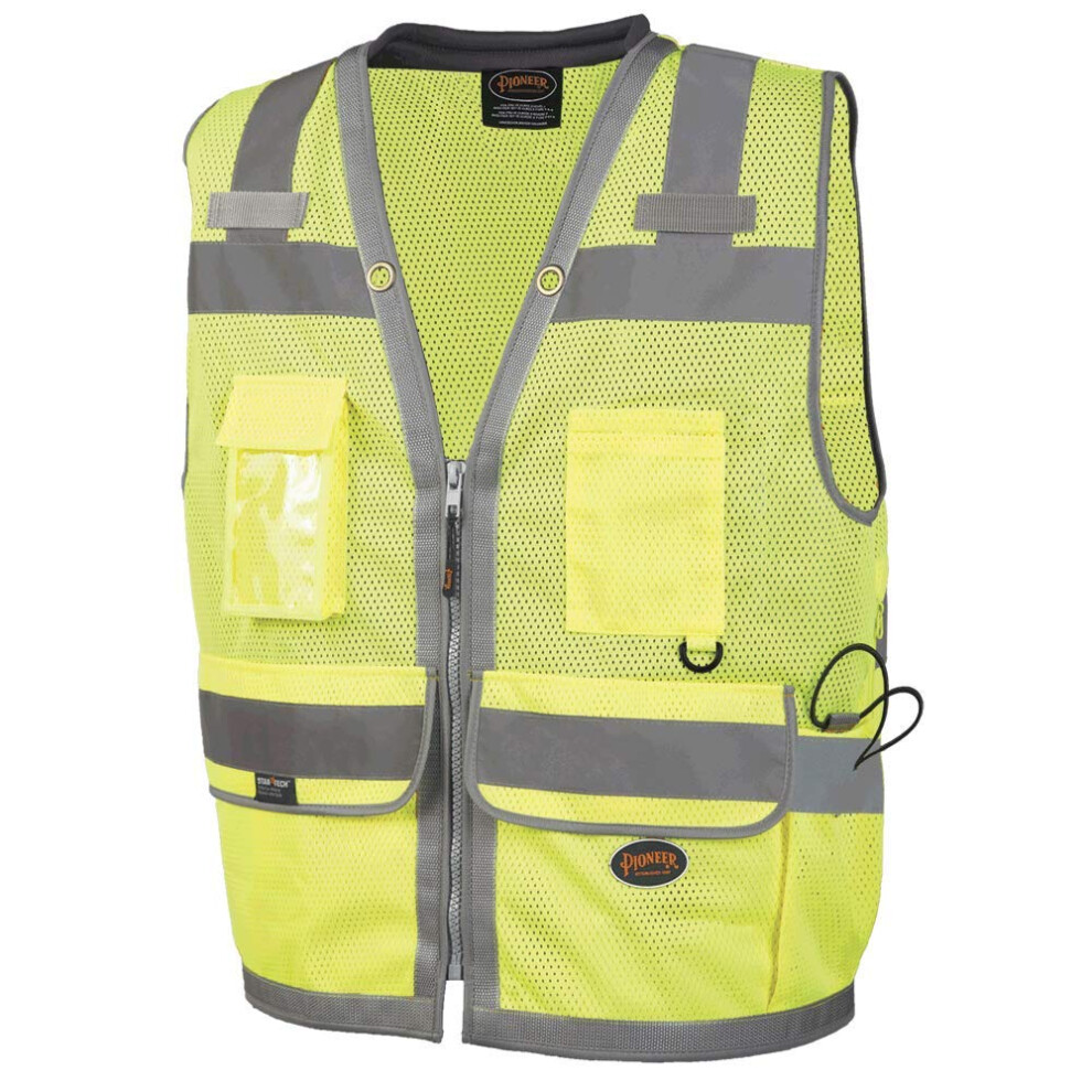 Pioneer Surveyor Safety Vest for Men - Hi Vis Reflective Neon  Cool Me