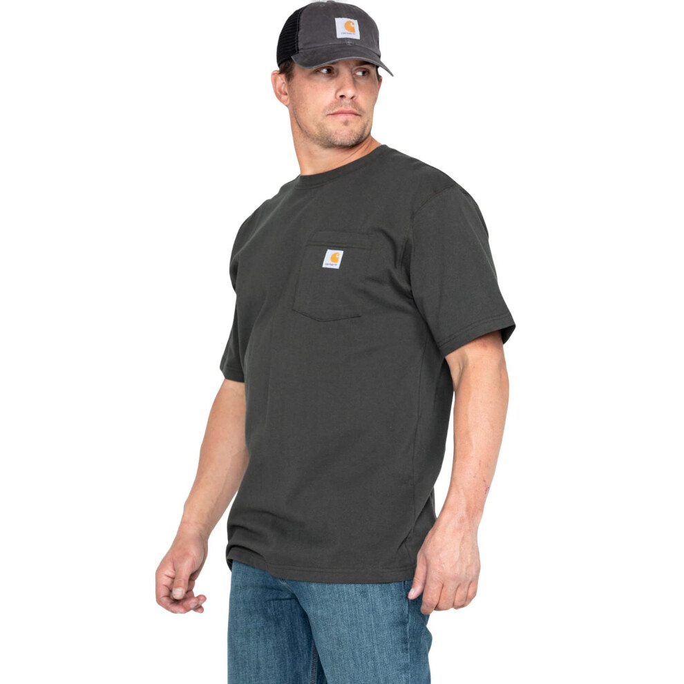 CarharttmensLoose Fit Heavyweight Short-Sleeve Pocket T-ShirtPeatSmall