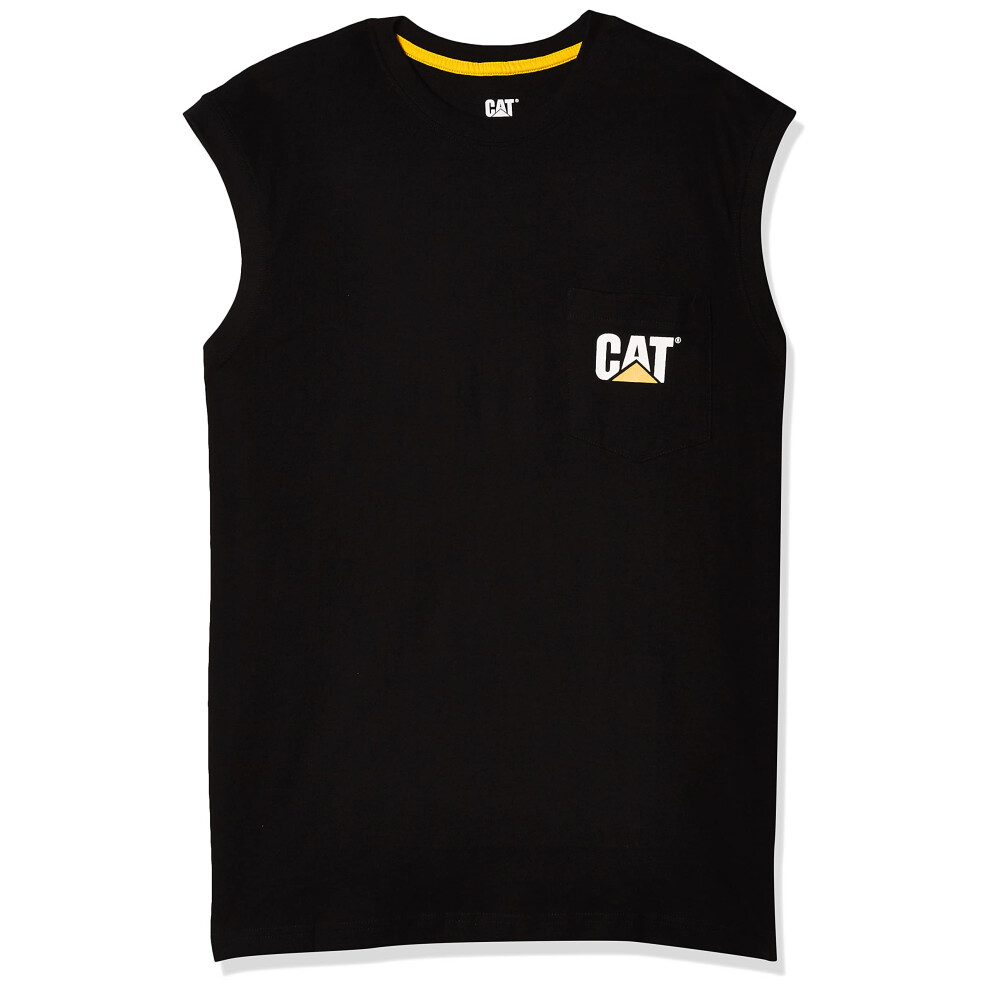 Caterpillar Cat trademark sleeveless pocket tee  Black  Medium