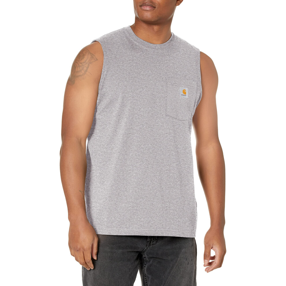 Carhartt Men's Workwear Pocket Sleeveless Midweight T-Shirt Relaxed Fi