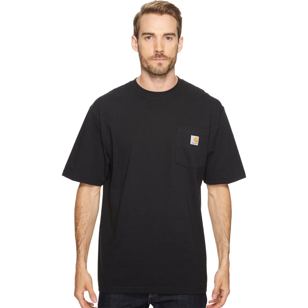 Carhartt Men's Loose Fit Heavyweight Short-Sleeve Pocket T-Shirt  Blac