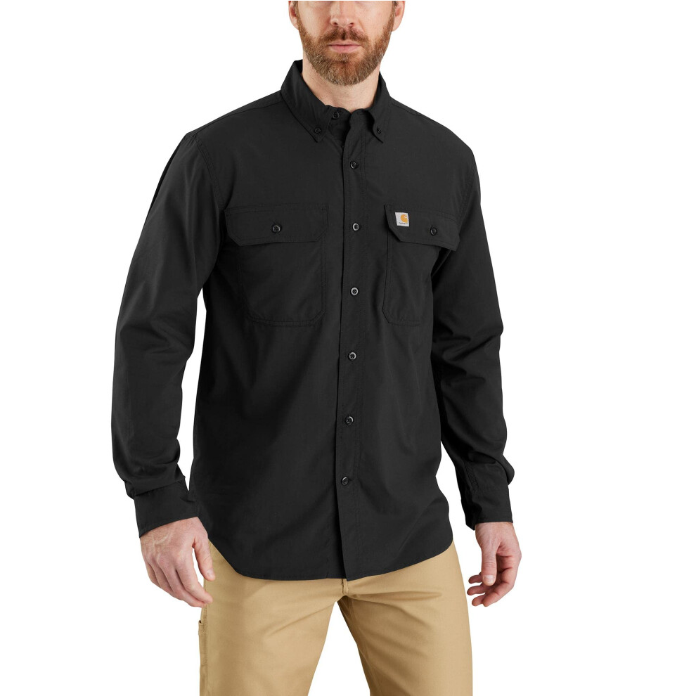 Carhartt Men's Force Relaxed Fit Lightweight Long-Sleeve Shirt  Black