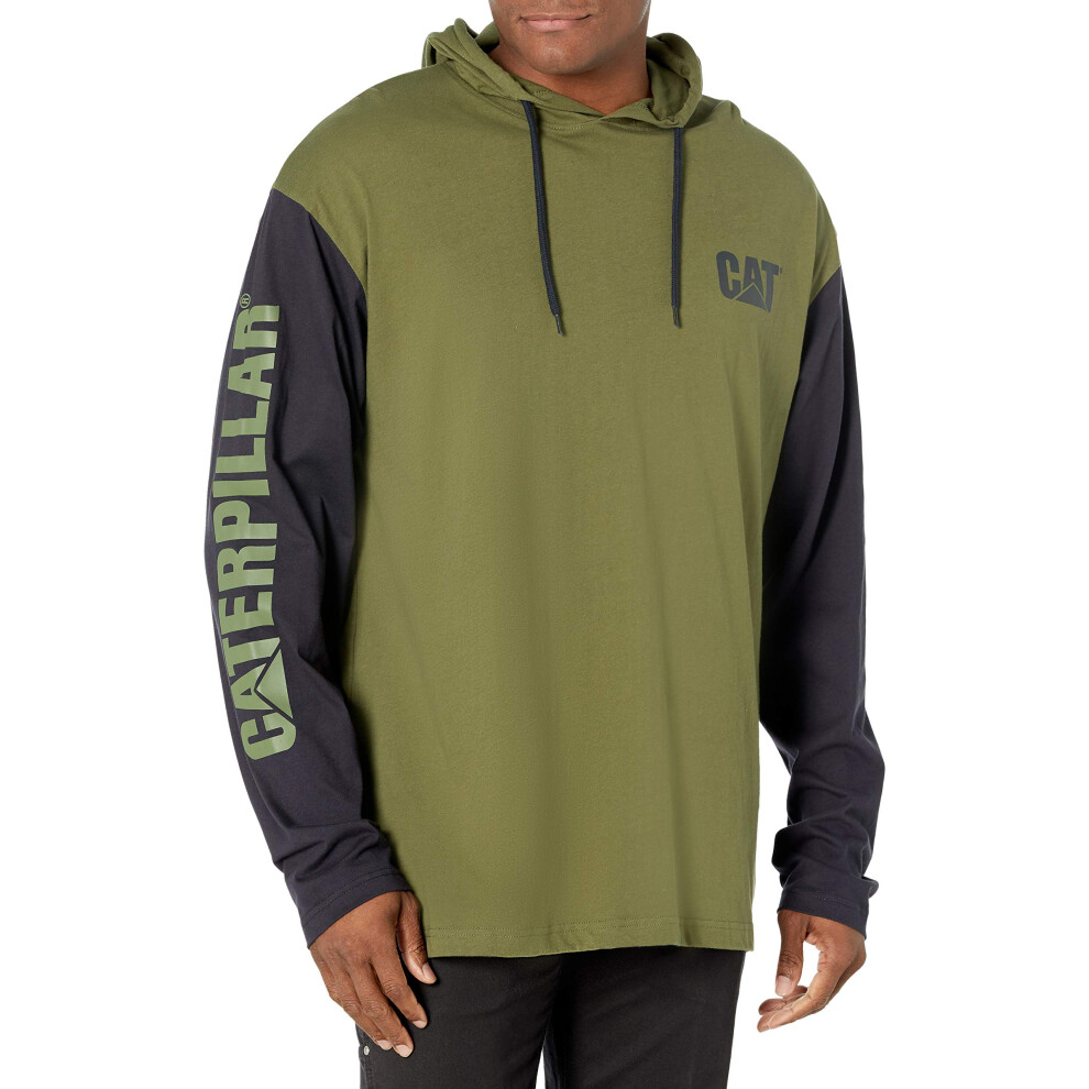 Caterpillar Men's Hooded Banner Long Shirts with UPF 50 Protection  Mo