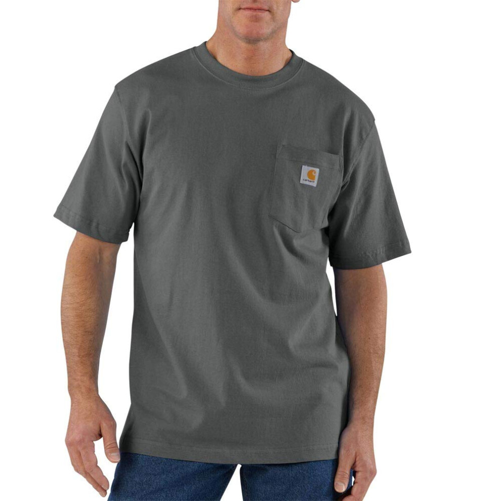 CarharttmensLoose Fit Heavyweight Short-Sleeve Pocket T-ShirtCharcoalL