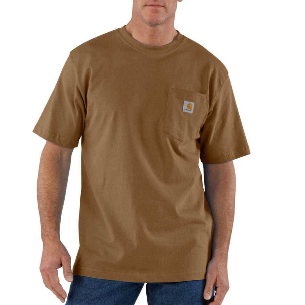 Carhartt Men's Loose Fit Heavyweight Short-Sleeve Pocket T-Shirt  Brow