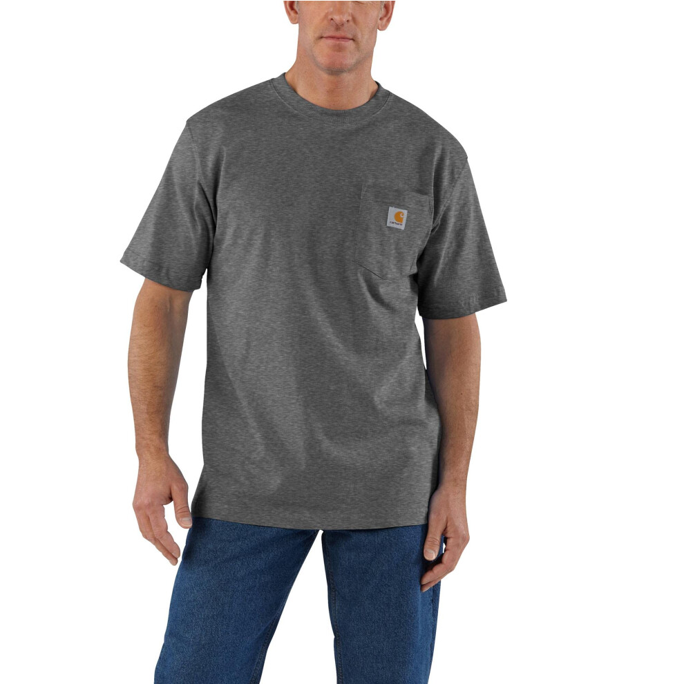 CarharttmensLoose Fit Heavyweight Short-Sleeve Pocket T-ShirtCarbon He