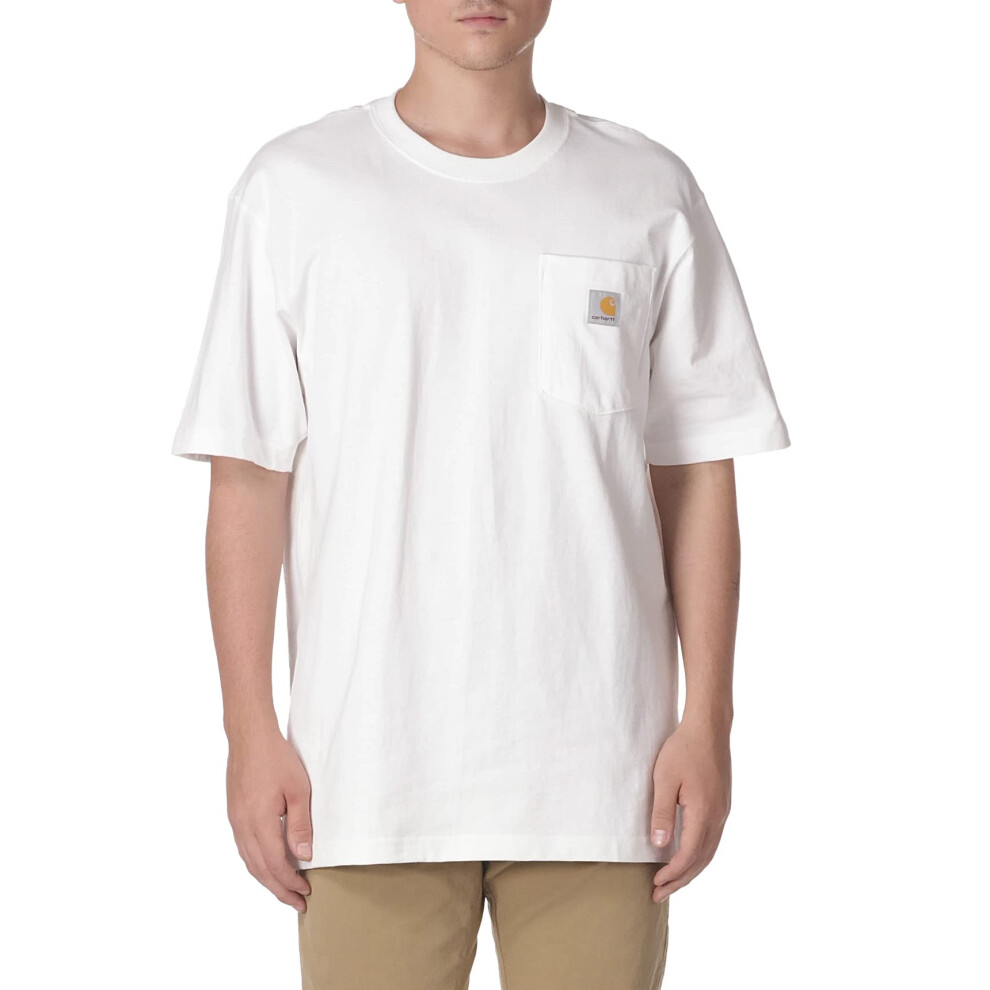 CarharttMenLoose Fit Heavyweight Short-Sleeve Pocket T-ShirtWhite2X-La