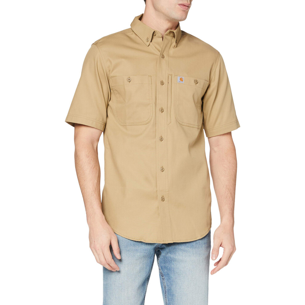 Carhartt Men's Rugged Professional Short Sleeve Work Shirt  Dark Khaki