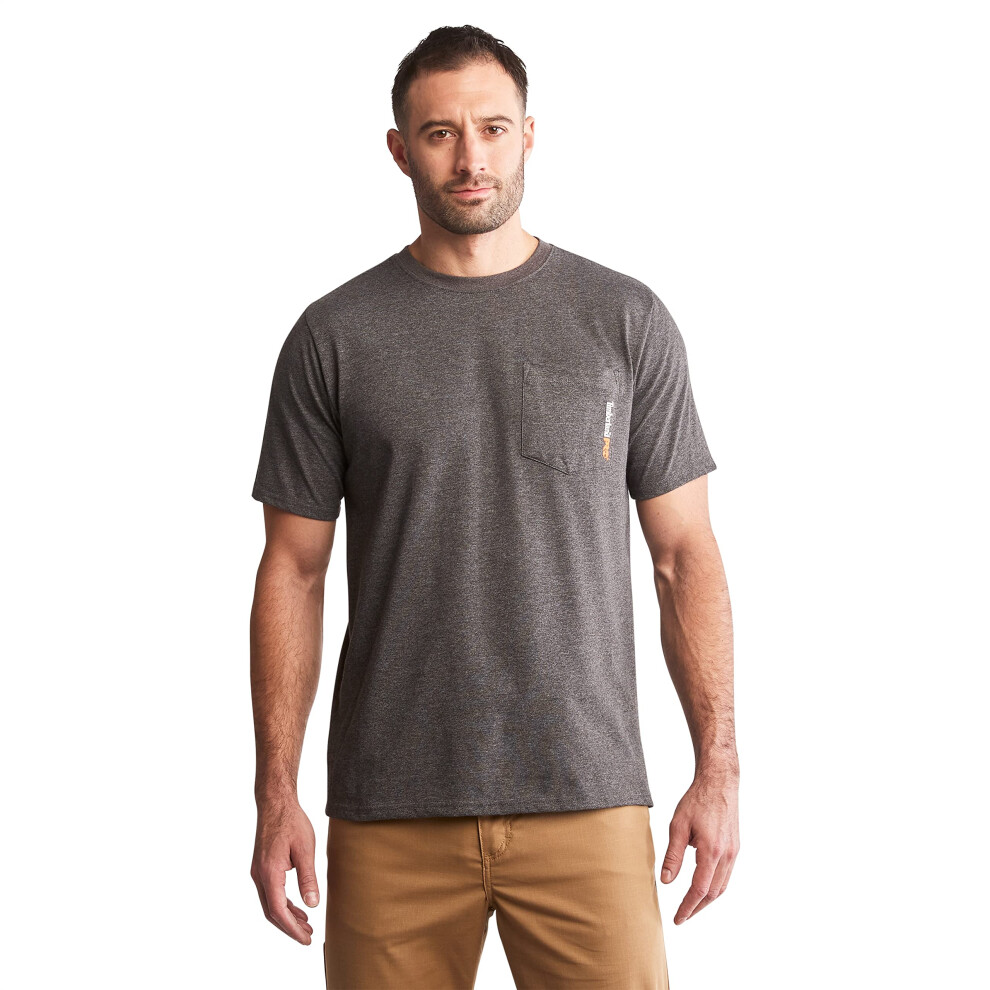 Timberland PRO Men's Base Plate Blended Short Sleeve T-Shirt  Dark Cha