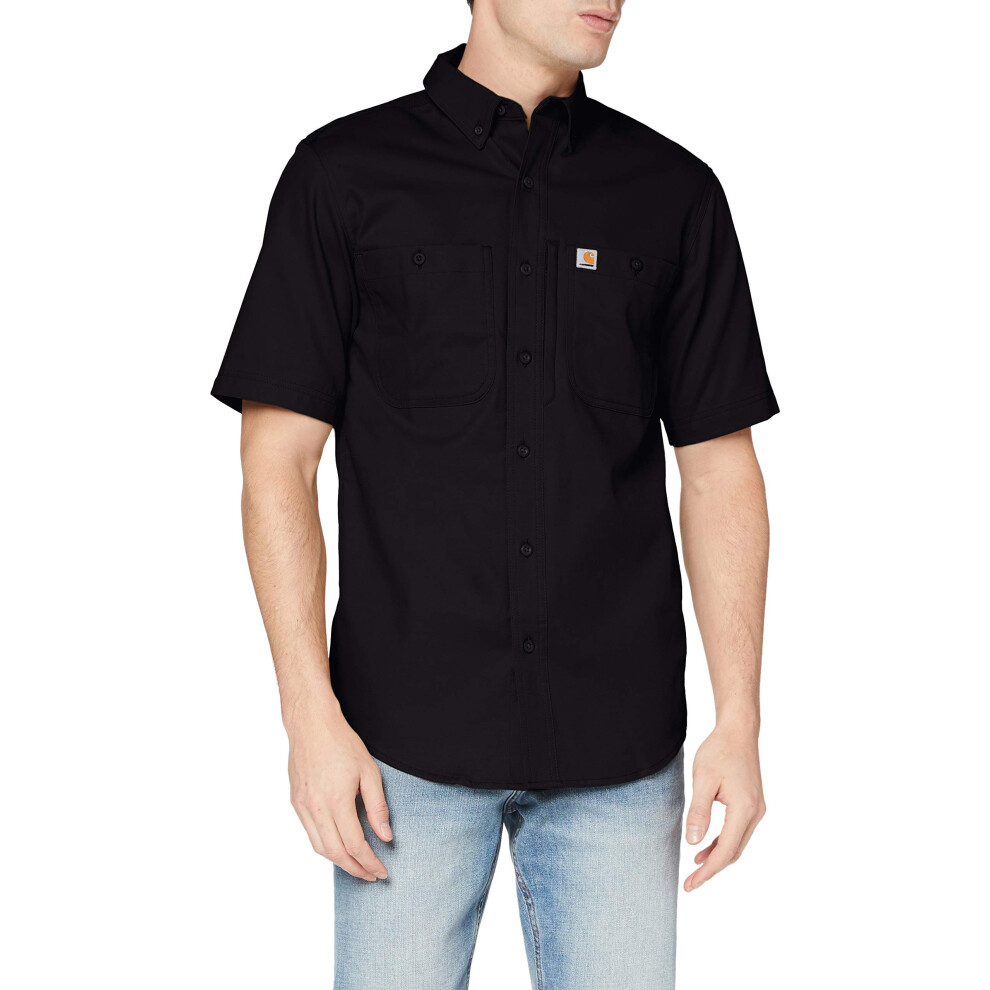 Carhartt Men's Rugged Professional Short Sleeve Work Shirt  Black  Med