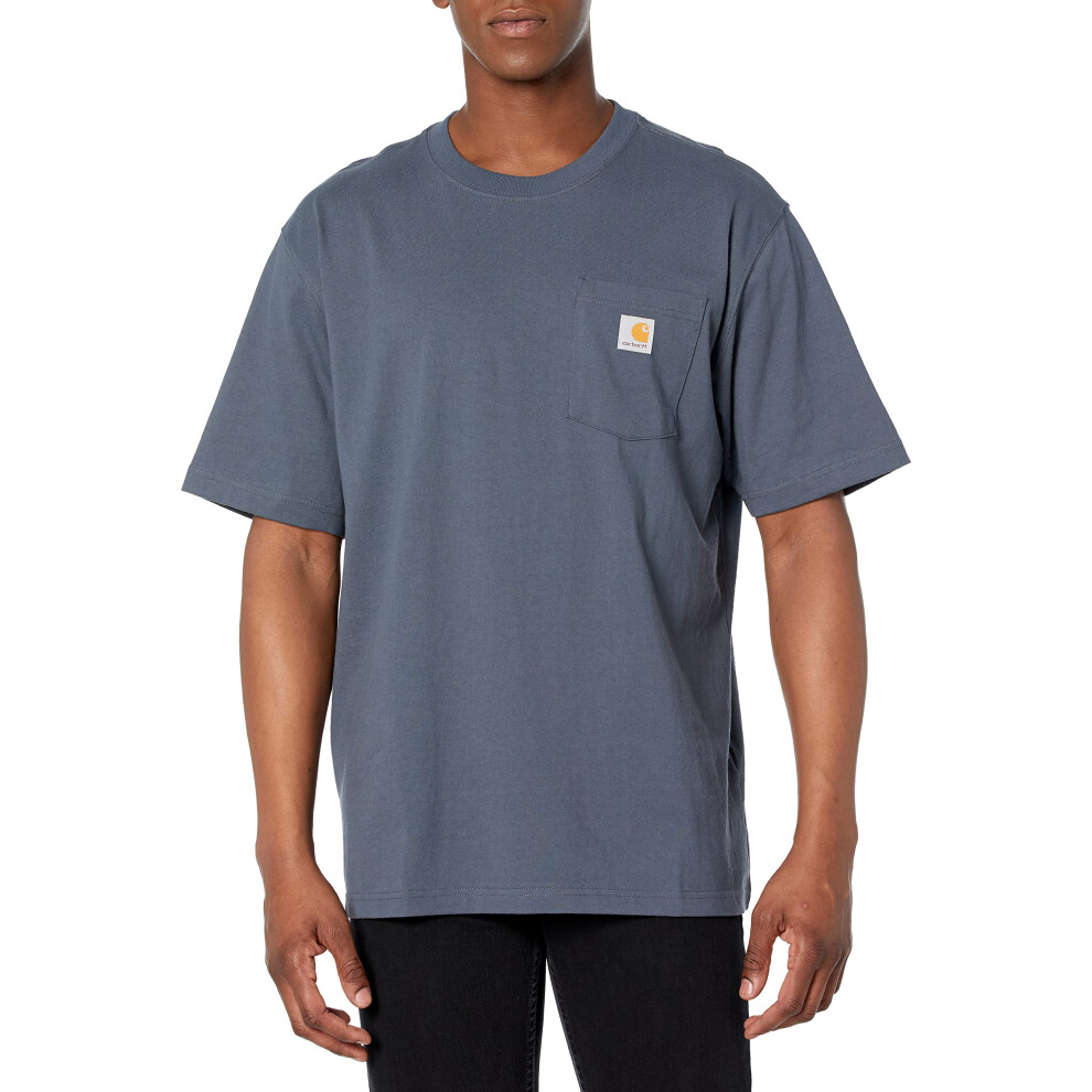 CarharttmensLoose Fit Heavyweight Short-Sleeve Pocket T-ShirtBluestone