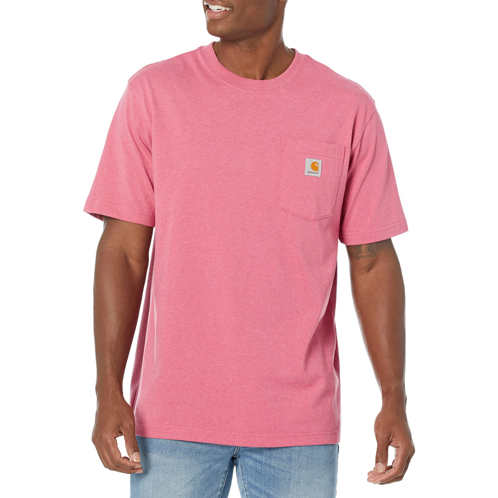 Carhartt Men's Loose Fit Heavyweight Short-Sleeve Pocket T-Shirt  Rose