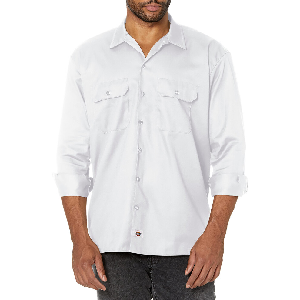 Dickies Men's Long Sleeve Work Shirt  White  X-Large