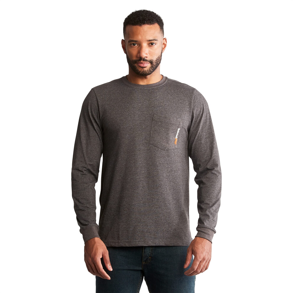 Timberland PRO Men's Base Plate Blended Long-Sleeve T-Shirt  Dark Char