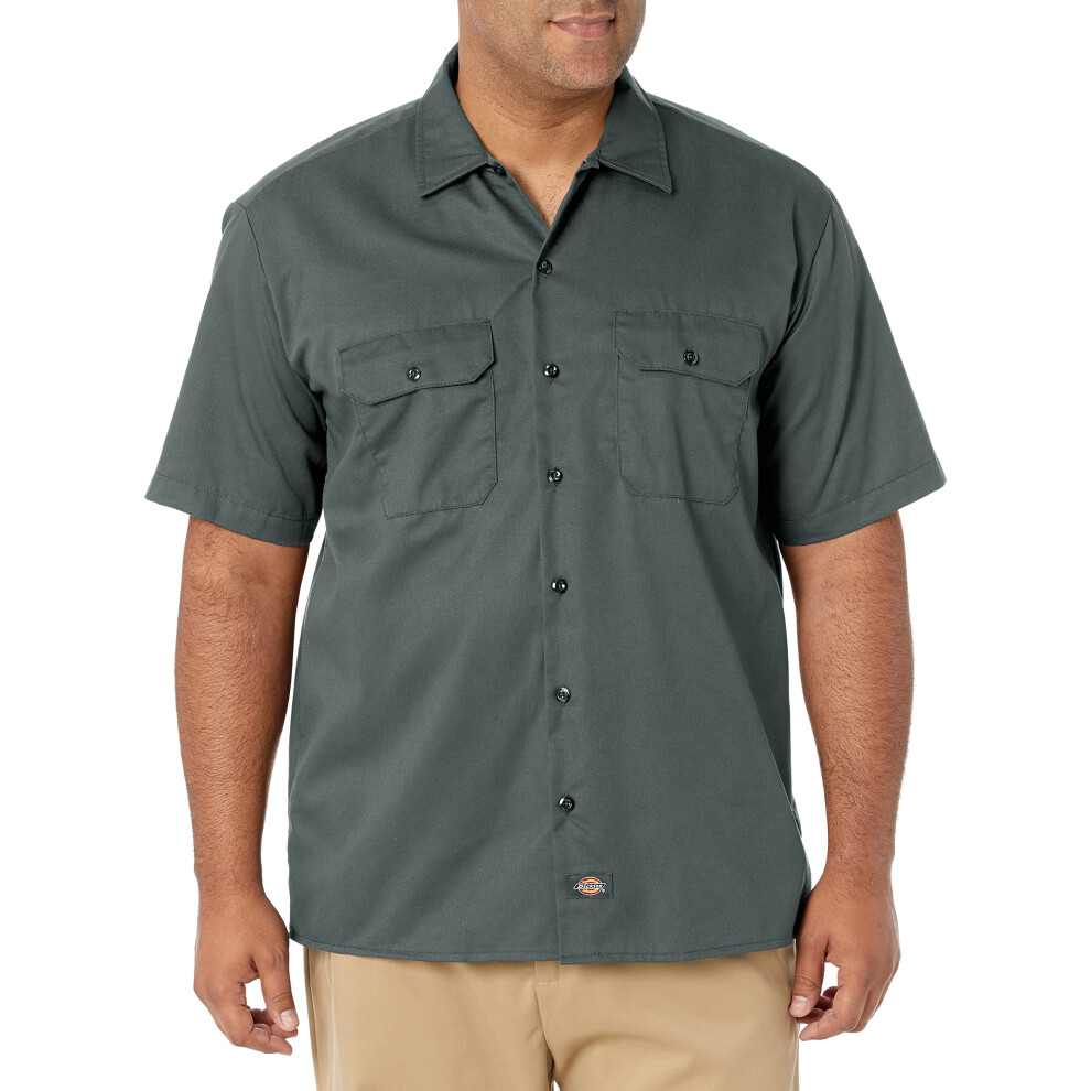 Dickies Men's Big-Tall Short-Sleeve Work Shirt Lincoln Green 4X