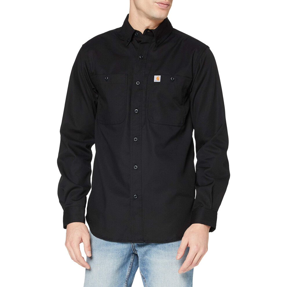 Carhartt Men's Rugged Professional Long Sleeve Work Shirt  Black  X-La