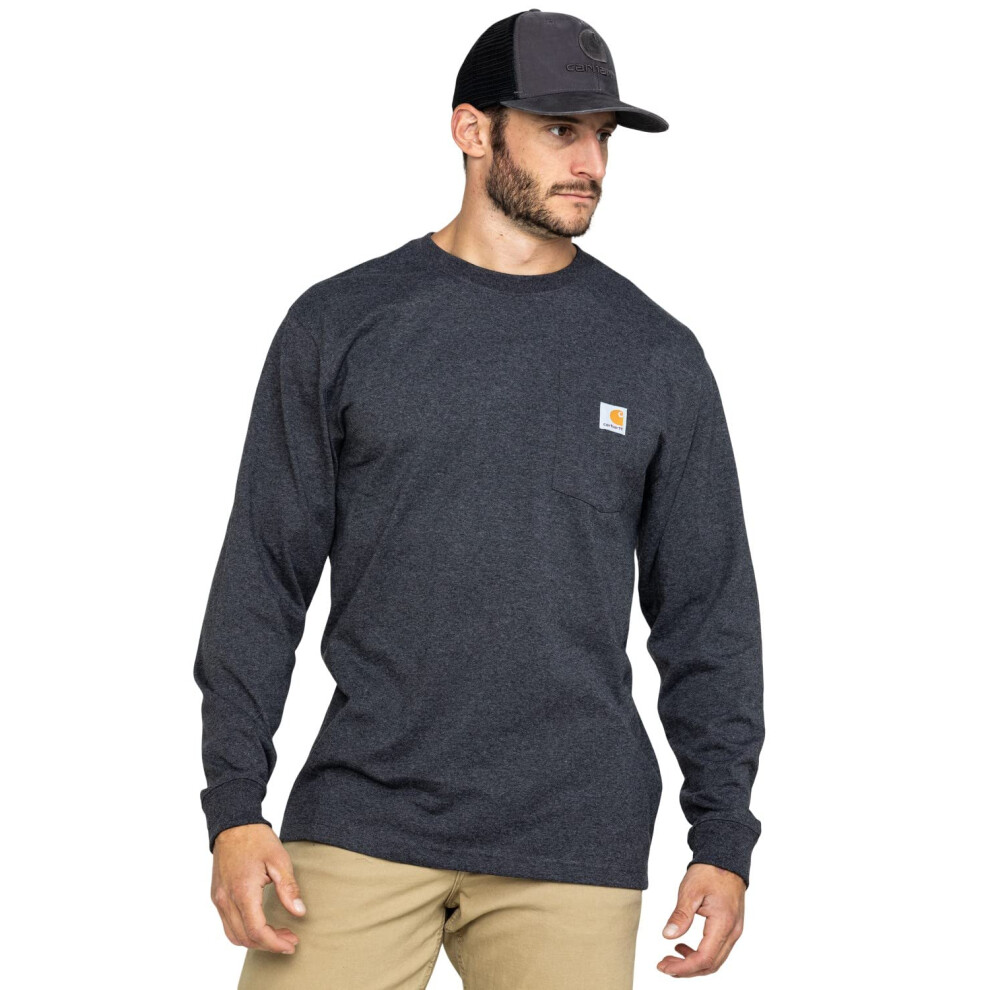 Carhartt Men's Loose Fit Heavyweight Long-Sleeve Pocket T-Shirt  Carbo