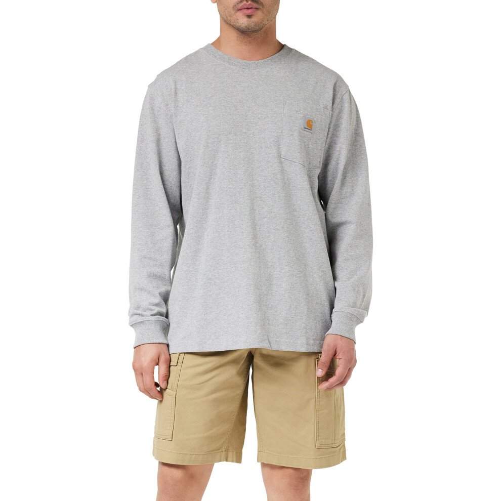 Carhartt Men's Loose Fit Heavyweight Long-Sleeve Pocket T-Shirt  Heath