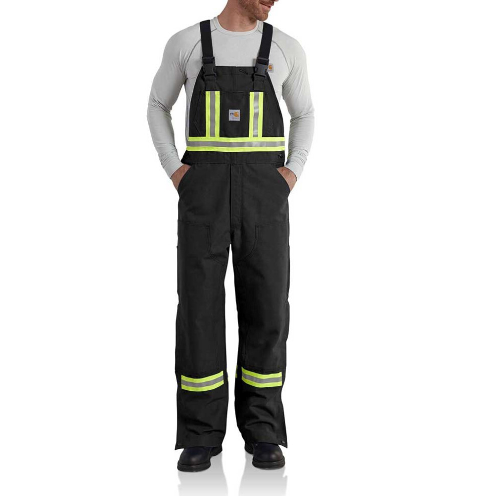 Carhartt Men's 101703 Flame-Resistant Striped Duck Bib Overall - Unlin