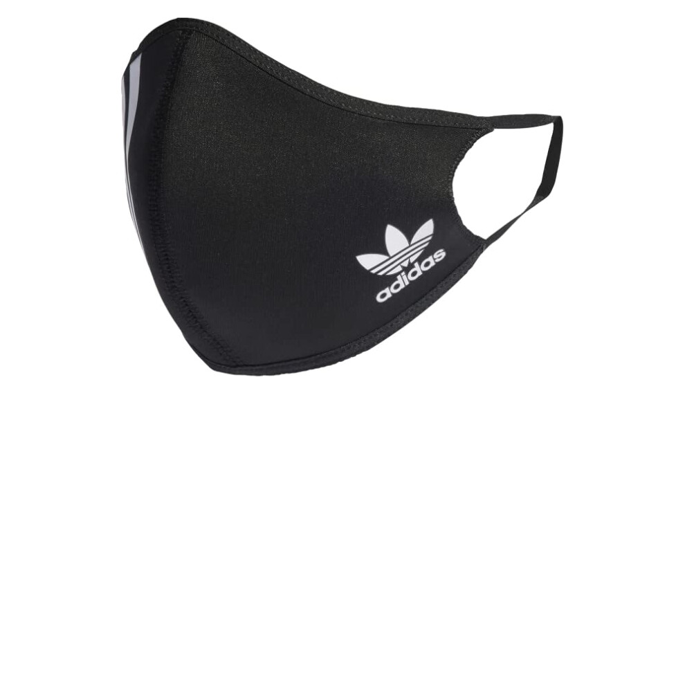 adidas Originals 3-Stripes Unisex Face Cover  3-Pack  Black (Medium)