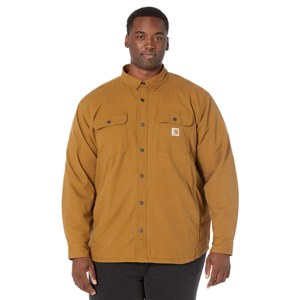 Carhartt Men's Rugged Flex Relaxed Fit Canvas Fleece Lined Shirt Jac